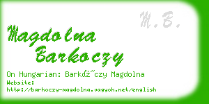 magdolna barkoczy business card